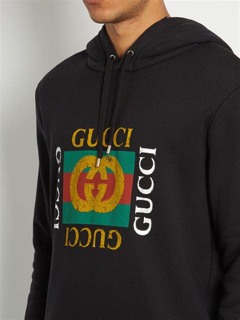 black gucci print|gucci hoodie men black.